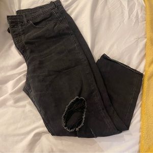 Black distressed jeans